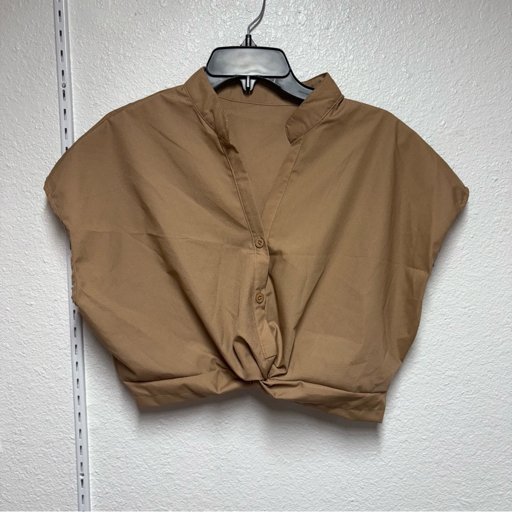 SHEIN Tan Button-Down Women's Shirt 068